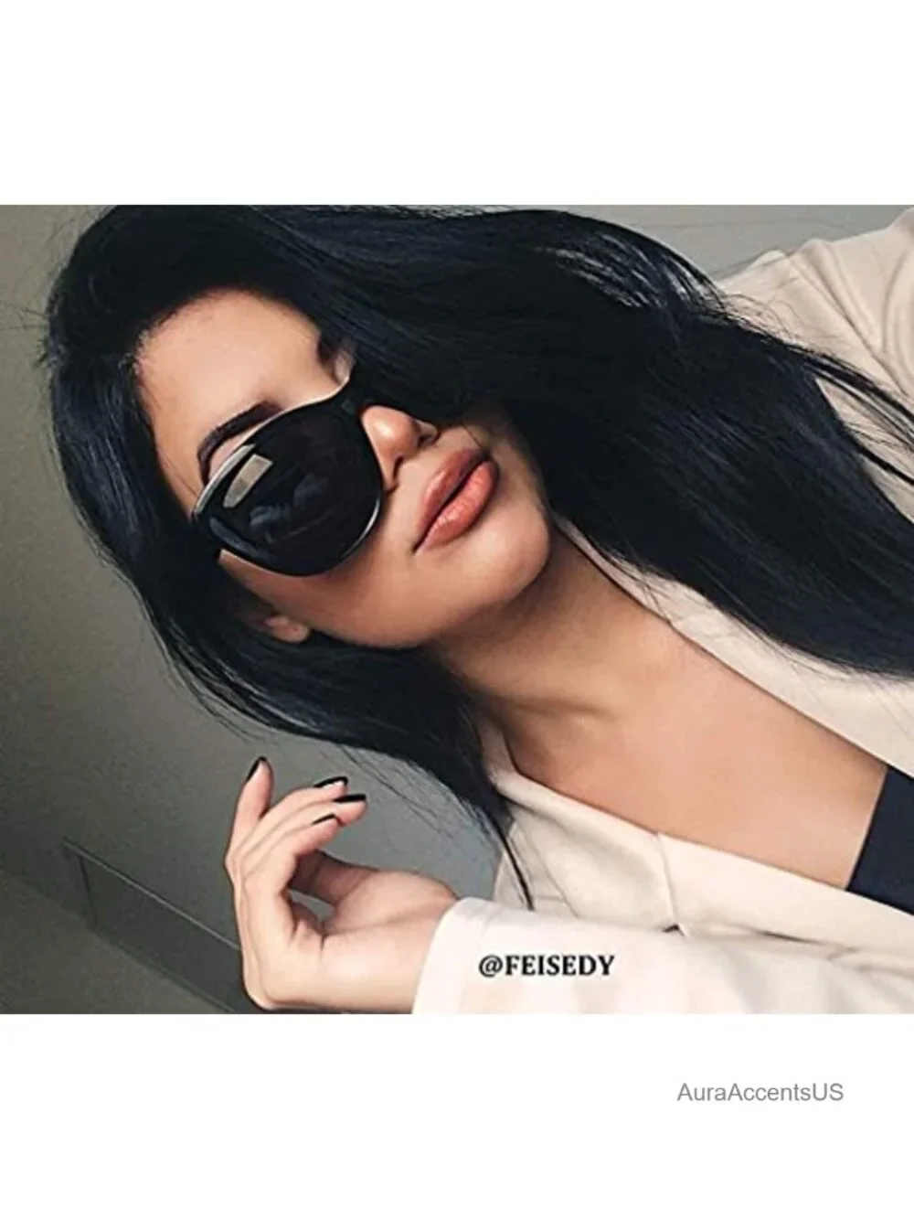 Polarized Square Cat Eye Sunglasses UV400 Full-Frame Retro Jackie O